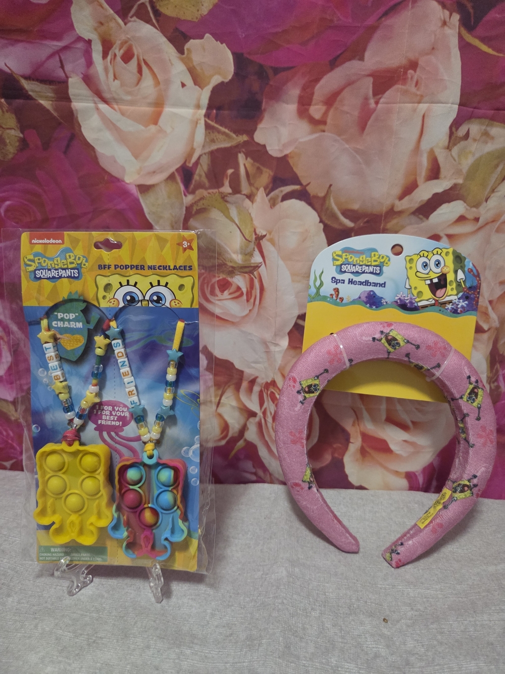 SpongeBob SquarePants Pink Spa Headband & Popper Necklace Set